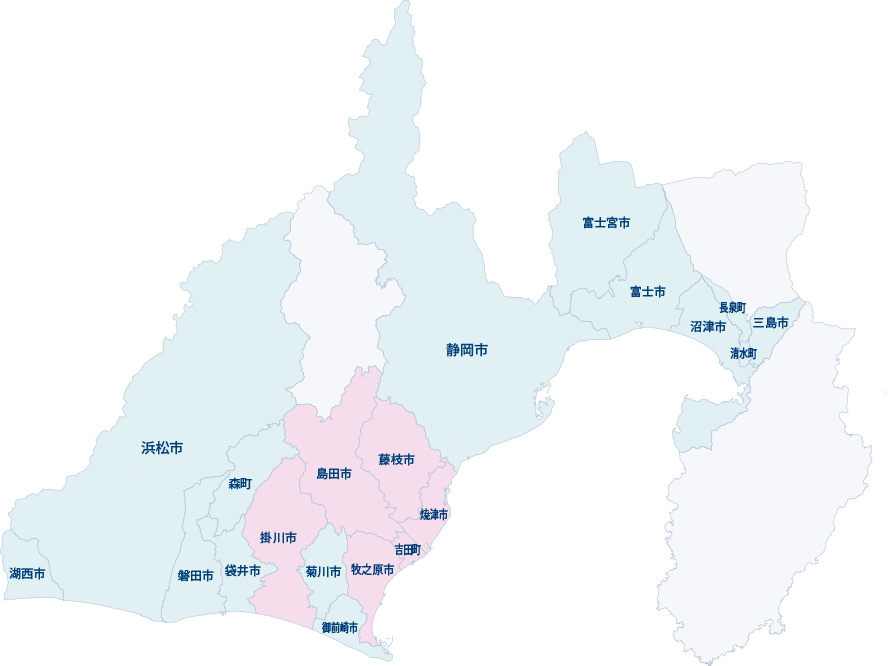 地図：静岡県内対応エリア